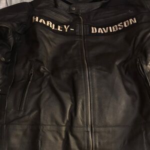 Harley-Davidson Black Leather Bomber Jacket